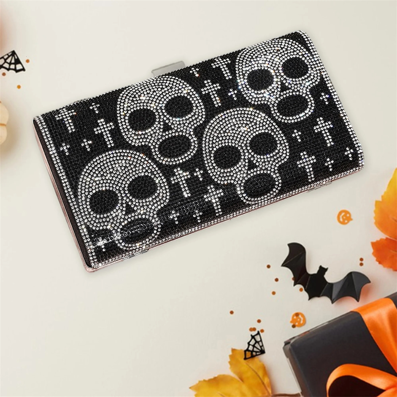 Elegant Crystal Embellished Evening Clutch Bag with Detachable Chain Strap for Prom Wedding Party Night Out Cocktail 251107