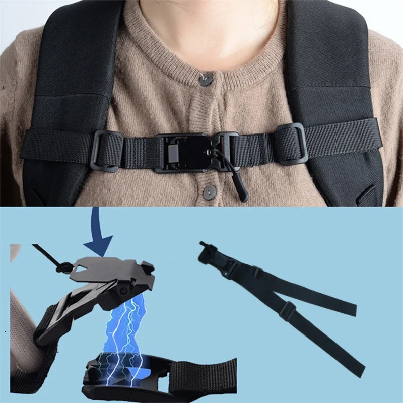 Backpack Magnetic Chest Pack StrapEasy Detachable Strap Adjustable Shoulder Strap Outdoor Camping Bag Strap Accessories 251110