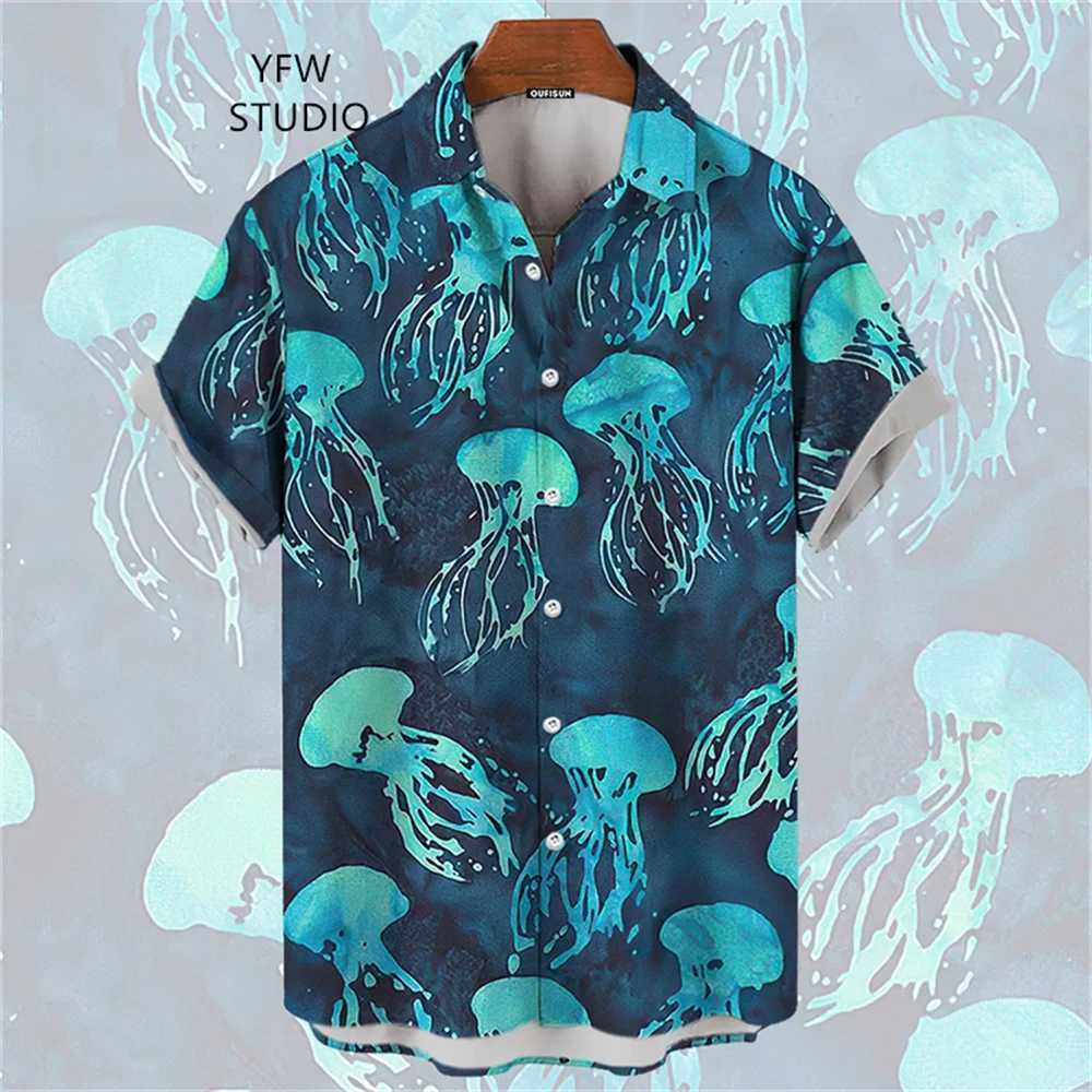 Starry Sky Whale 3D printed animal print shirt mens clothing elegant mens shirt Y2k mens top X250410