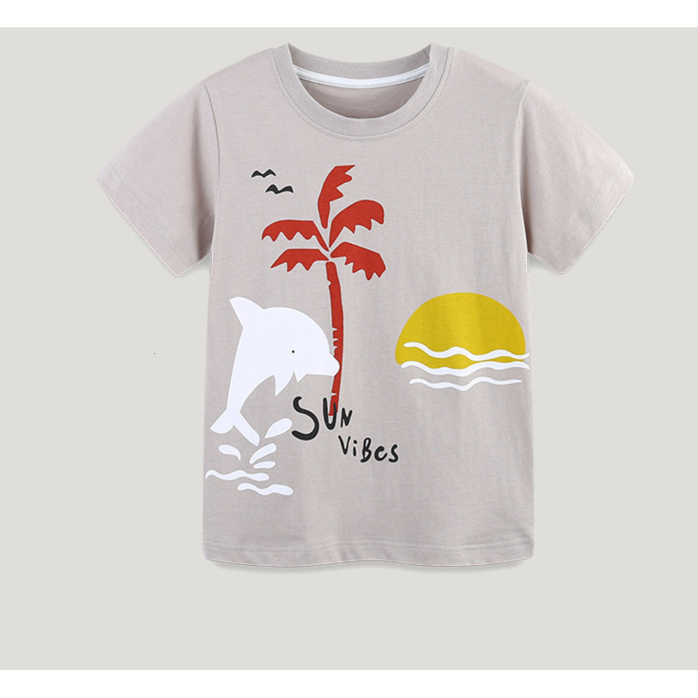 GS- Ddmyshoesvip Short Sleeved Summer New Product Boys T Shirt Small And Medium Sized Round Neck Printed Children S Top
