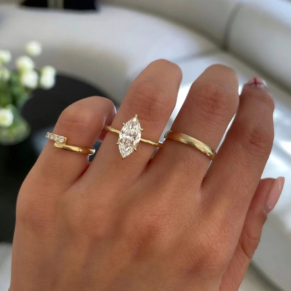 1CT 2CT Marquise Cut Solitaire Engagement Ring For Women 925 Sterling Silver 6 Prong Wedding Band With GRA Certified 251103