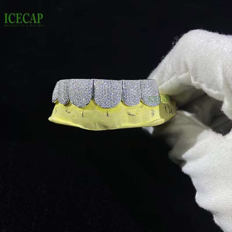 Designer jewelry Custom 925 Sterling Sliver VVS Moissanite Grillz Iced Out Womens and Men Hip Hop Jewelry Grillz Teeth Diamond Moissanite Grillz