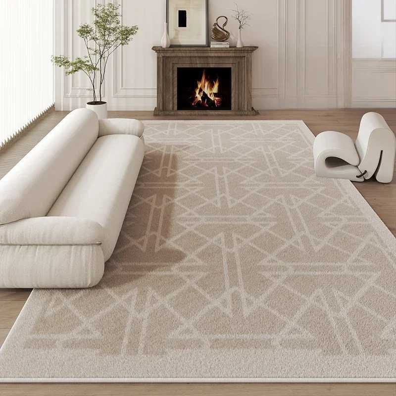 Luxurious Cream Carpet Room Carpet Modern Home Decorartion Aesthetic Rug Cozy Soft Bedroom Bedside Rug Y251110