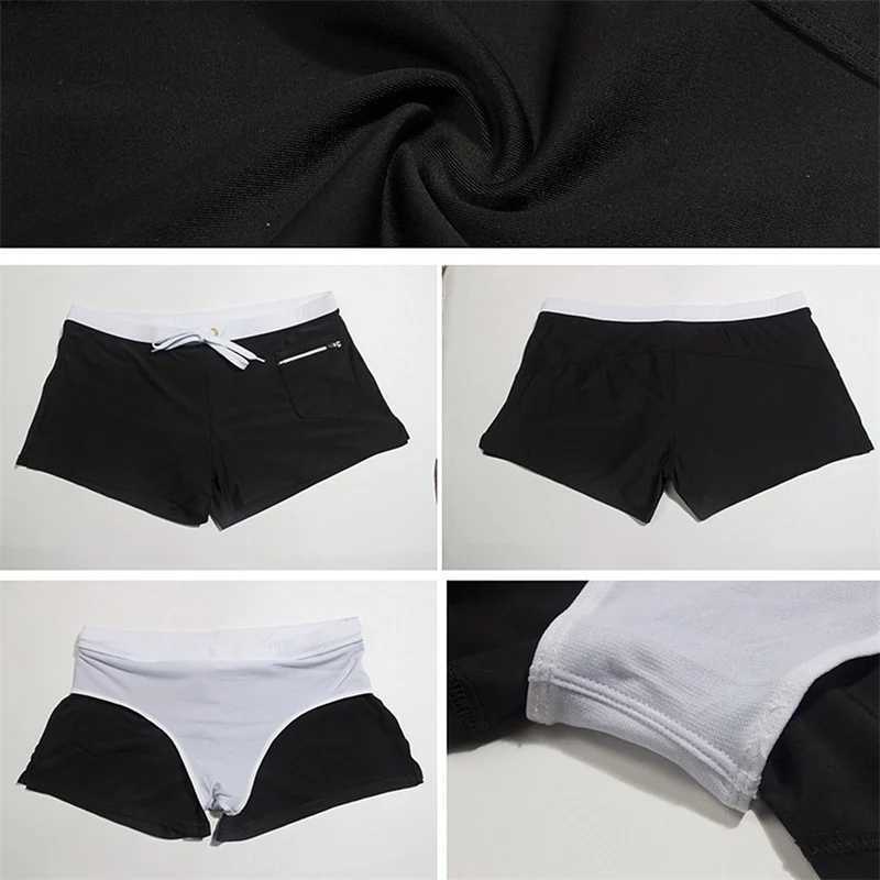 Mens swimming suitcase with zippered pockets summer swimming shorts lining quick drying breathable swimsuit X250410