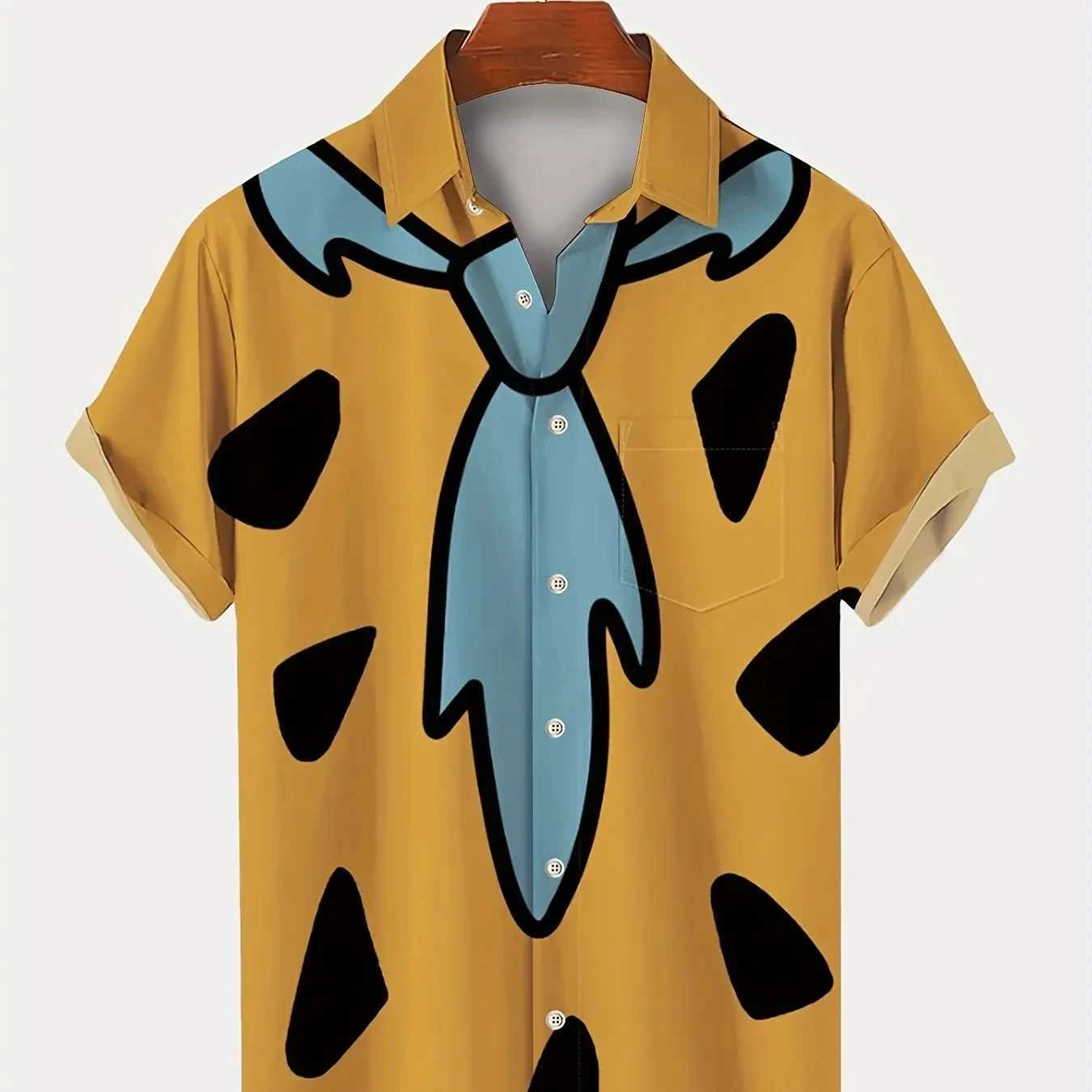 Tie Geometry Mens Shirt Fashion Hawaiian Shirt Clothing Button Summer Street Mens Wear X250410