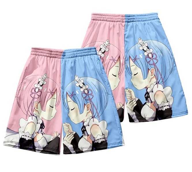 Life in Another World Begins from Scratch - Ram and Rem in Anime Boys Swimming Shorts X250410