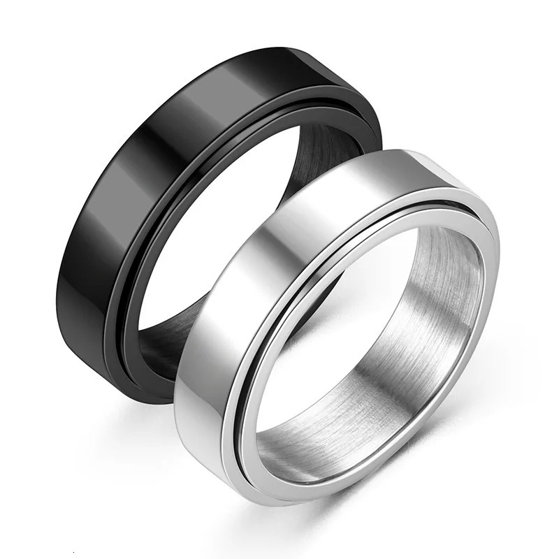 Anxiety Ring Figet Spinner Rings For Women Men Stainless Steel Rotate Freely Spinning Anti Stress Accessories Jewelry Gifts 251110