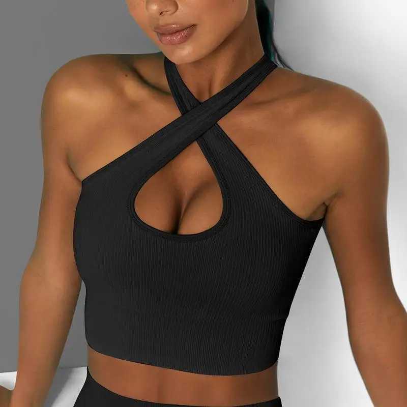 Yoga bra womens seamless push up sports bra with chest cushion tailored fitness top elastic vest dance vestXJ250410