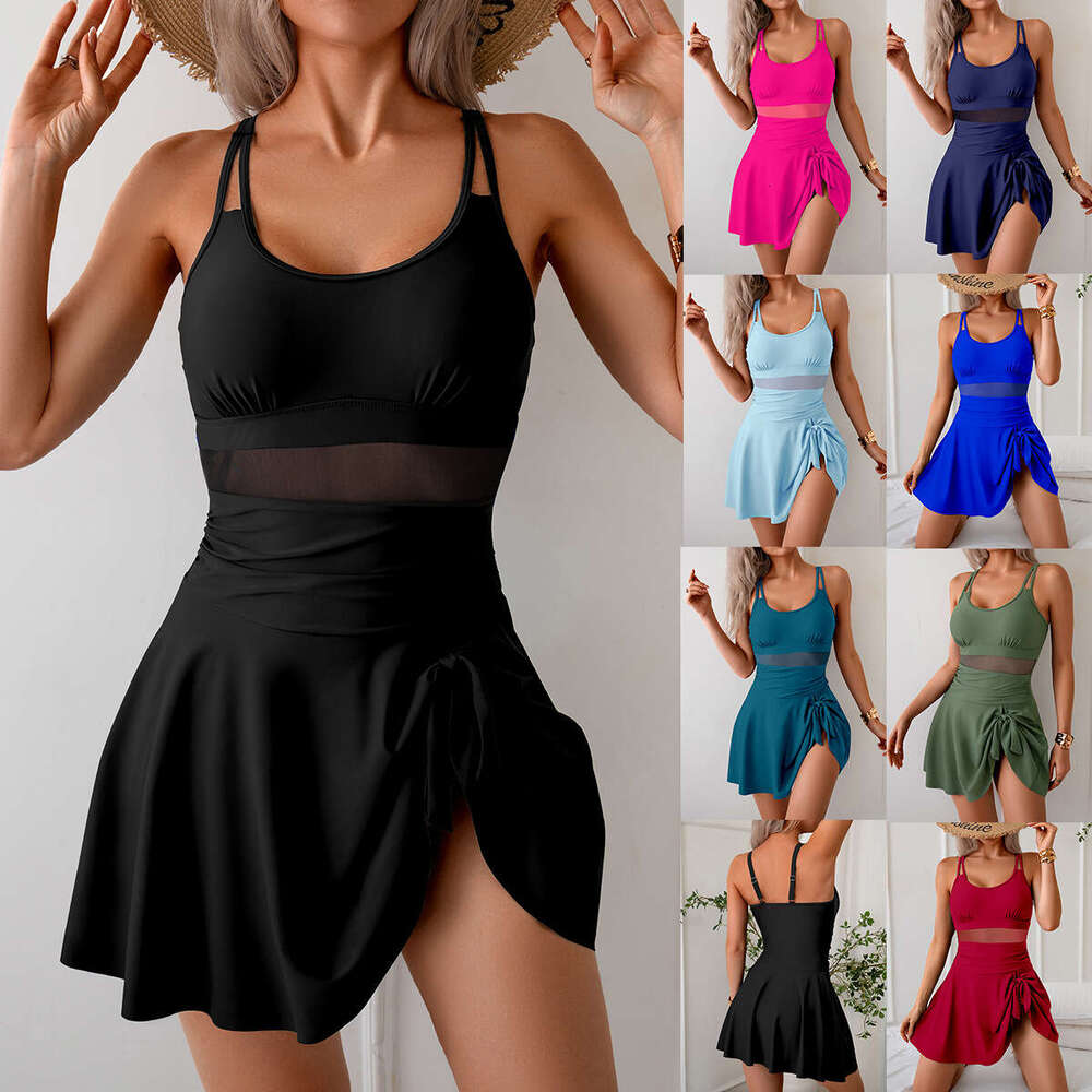 European American swimwear one-piece women's swimsuit skirt manufacturer wholesale 2025 new style chic and elegant clothing