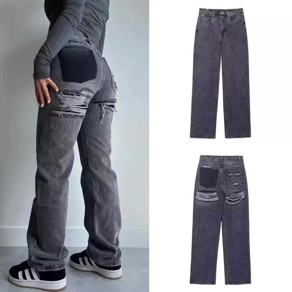 New Woman Trousers Solid Loose Zipper Fly Female Long Straight Pants Commute Lady Wild Street Womens Wide Leg Pant C251110