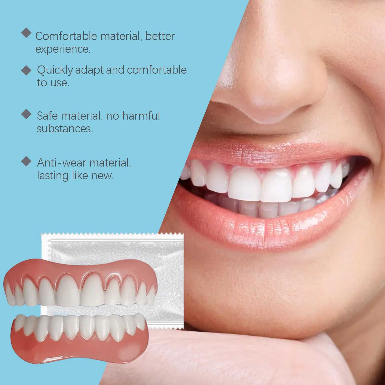 New Arrival Oralhoe 1 set of silicone dentures temporary dentures whitening silicone dentures upper and lower veneers Smile support set Z250410