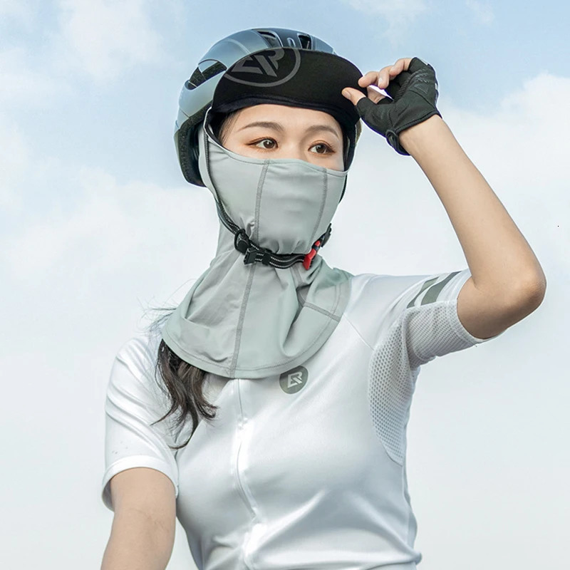 Rockbros Mens Balaclava Summer Cool Ice Silk Full Face Mask Bicycle Helmet Sunscreen Motorcycle Mask Fishing Hat 250408