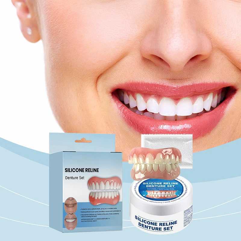 New Arrival Dental modification set with silicone upper and lower veneers perfect stickers comfortable fit for temporary orthodontic denture Z250410