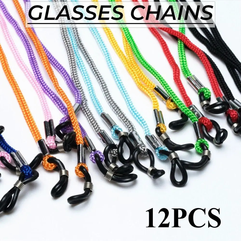 12 piecesset of colorful glass chains fashionable nylon anti slip tie rope to prevent loss 250410