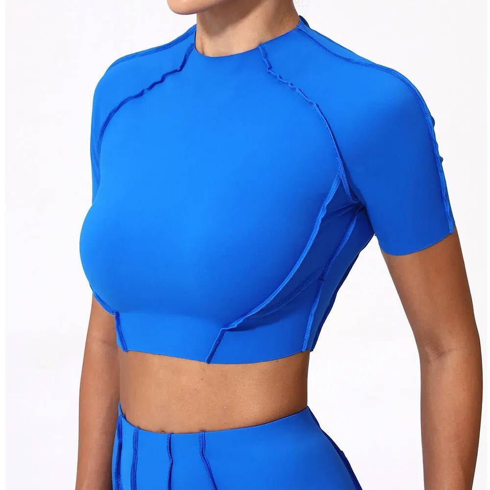 Women Slim Fit T Shirts Fitness Clothes Sleeve Yoga Shirt Gym Top Running Active Wear Sport Short Sleeved