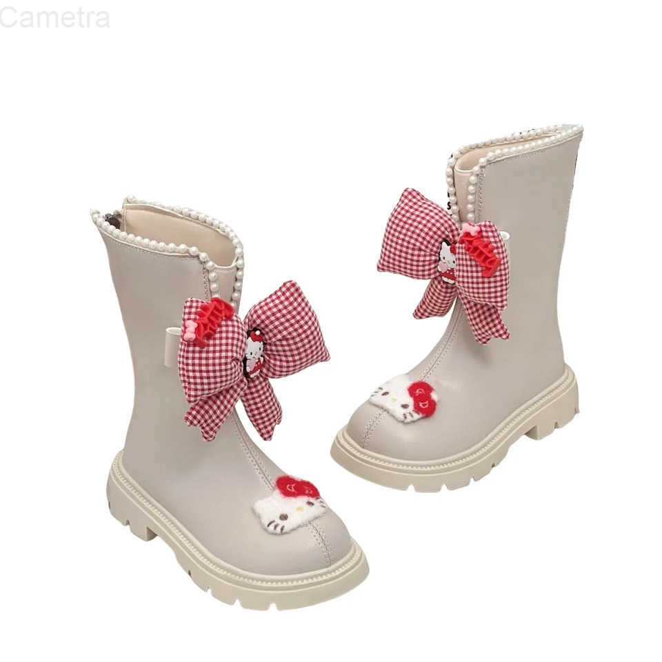 Sanrio Kawaii Hello Kitty Children Lovely Cartoon Boots Student Thermal Plus Velvet Ankle Boots Shoes Cotton Shoes Gift for Kids H251110