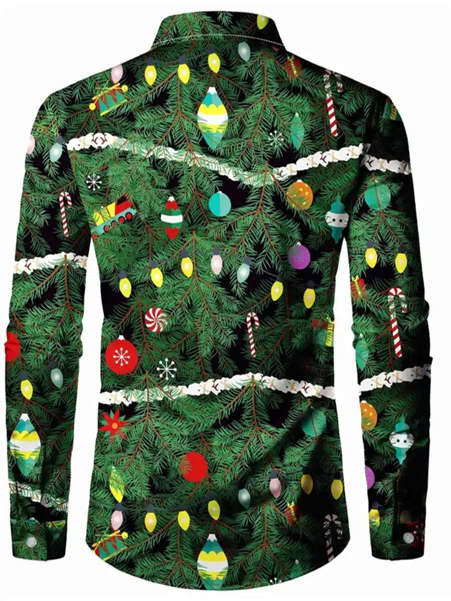 2024 New Fashionable Suit Shirt Christmas Men Muscle Christmas Tree Funny HD Pattern Soft And Comfortable Mens Large Size Q251110