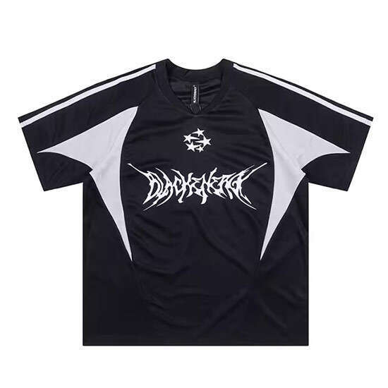 Black and white color blocked 3D printed unisex summer breathable sportswear