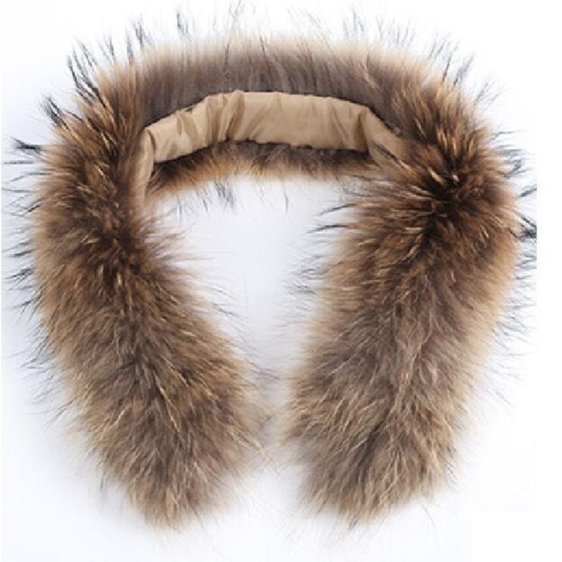 100 Natural Jacket Fur Collar Raccoon Fur Women Scarves Winter Coat Female Neck Cap Long Warm Genuine Fur Scarf 70cm 251023CJ