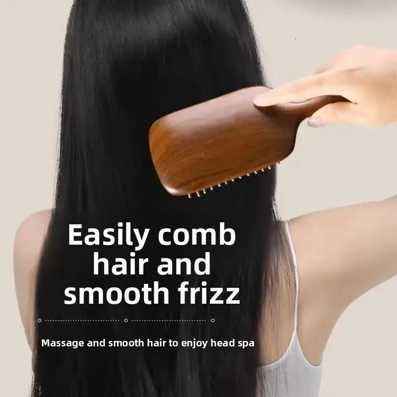 Large Size Airbag Massage Comb Sandalwood Ladies Special Meridian Brush Home Use Scalp Massage Comb Professional Salon Hairdress 251107