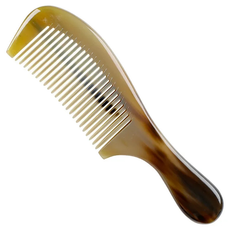 High Quality Pure Natural Handmade Ox Horn Comb 16-20cm Professional Hair Salon Comb For Black People And Wigs Chinese Mainland 251107