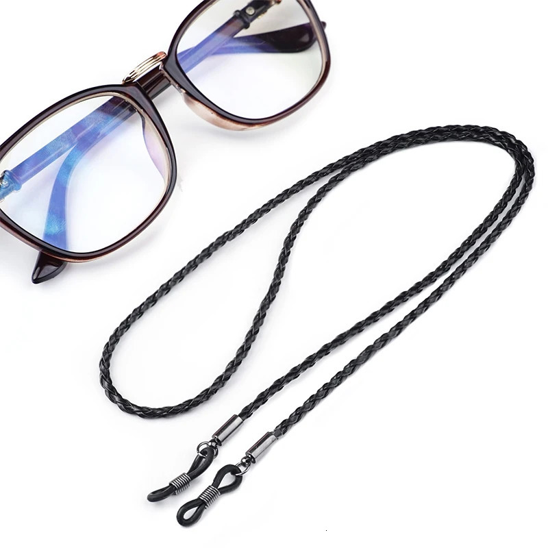 Thick twisted sunglasses leather rope chain glasses woven strap outdoor sports anti slip accessories 250410