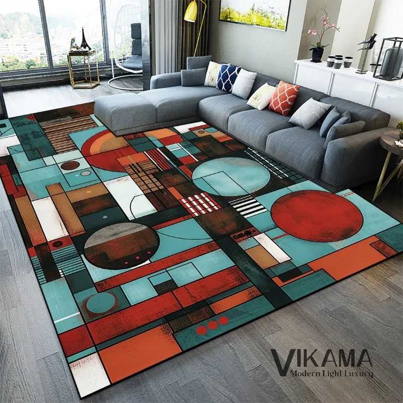 VIKAM Abstract Art Light Luxury Carpet Living Room Home Bedroom Sofa Area Decoration Soft Non slip Washable Floor Mat Y251110