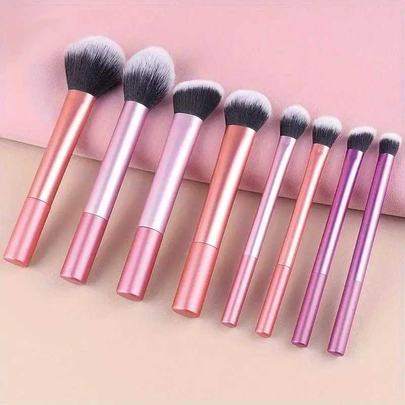 8pcs Pro Easy to Clean Makeup Brush Set - Soft Premium Synthetic Hair Cruelty-Free Foundation Blush Eyeshadow L251110