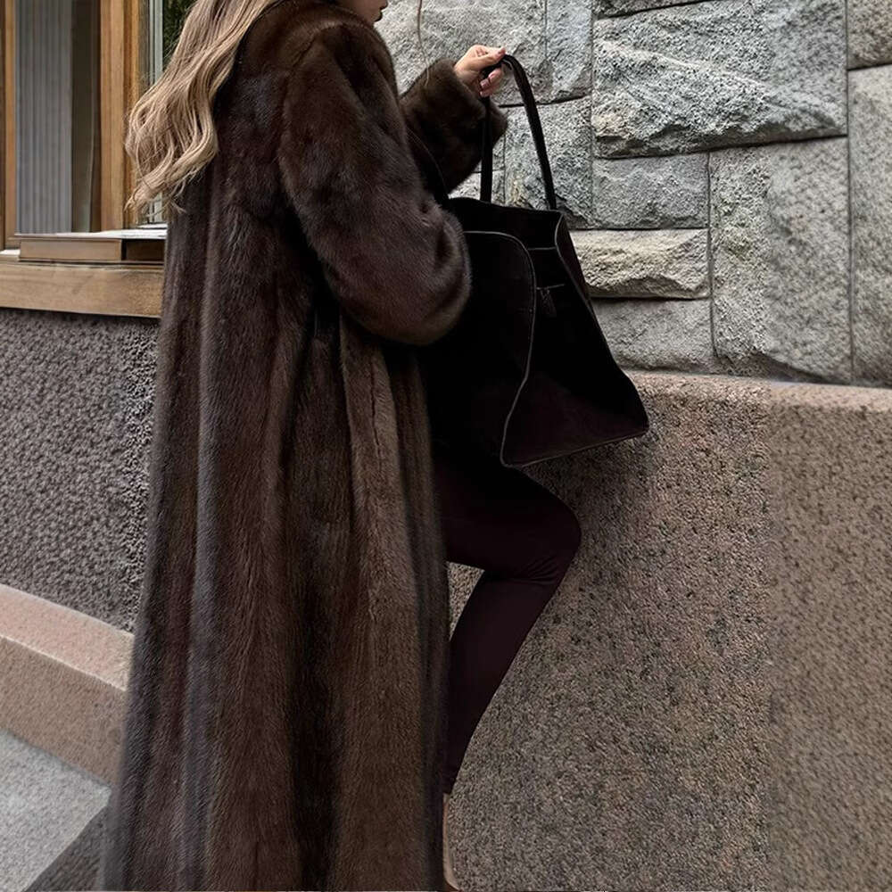 Fur Extra Autumn Color Winter Solid Coat Fashionable Warm Thick Long Sleeve Plush Jacket