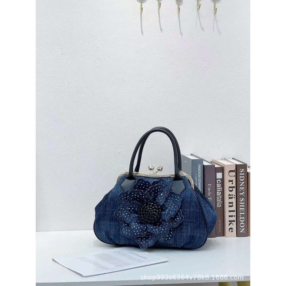 New fashion women's large capacity handbag high-quality wer denim dia-studded cross-body bag for women