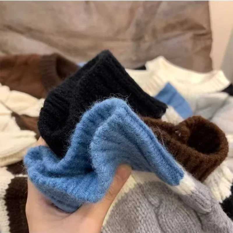 Fashion New Patchwork Striped Crewneck Sweaters For Men Hip Hop Fashion Knitted Jersey Hombre Winter Y2K Vintage Pullovers Knitwear Y251110