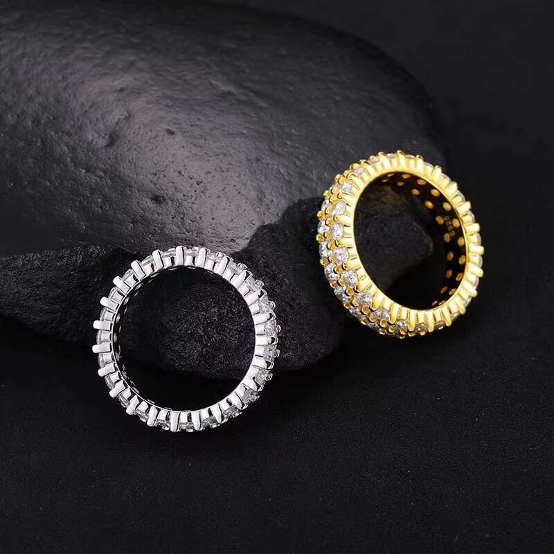 Fast Shipping Birthday Gift Finger Ring Jewelry White Gold Plated 925 Sterling Silver Moissanite Diamond Vvs Eternity Ring