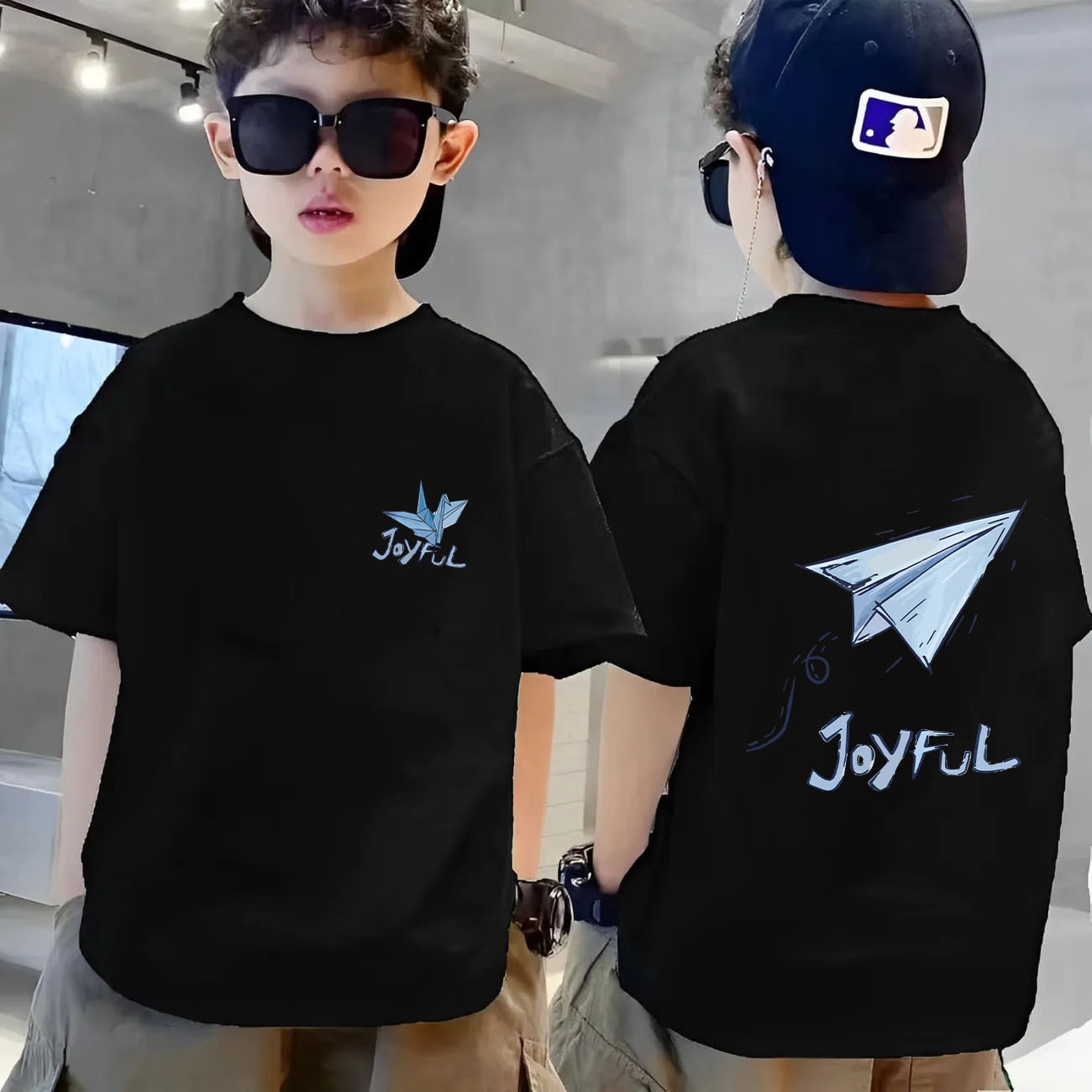 GS- Ddmyshoesvip Pure Cotton Boys Short Sleeved Children S Clothing White T Shirt New Trend For Middle Aged And Young Boys In Summer Fashionable Tops