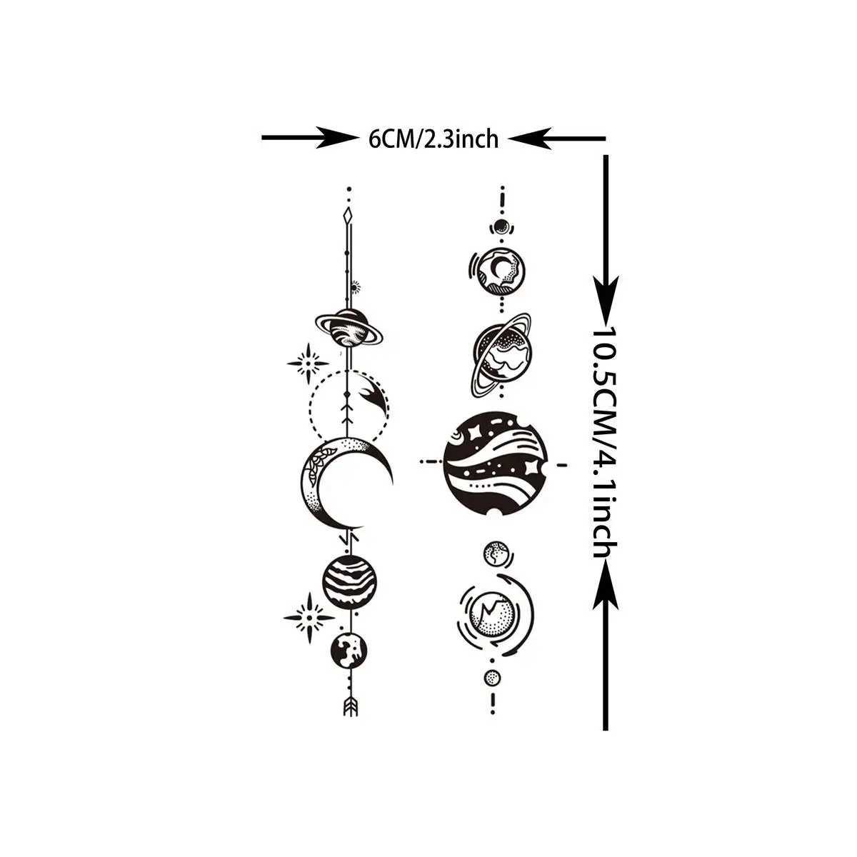 28 temporary tattoos for women in outer space stickers for fake real-life celebrity sun and moon tattoos and planetary neck tattoos for children W2504
