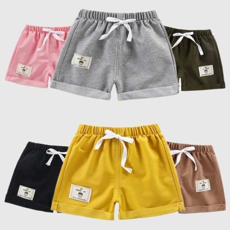 Childrens shorts 2023 summer elastic waist design childrens casual knitted shorts 12M to 5 years clothing childrens shorts Z250410