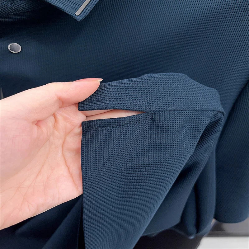 High end ice silk comfortable and breathable T-shirt Men short sleeve summer fashion letter embroidered casual polo shirt 250407