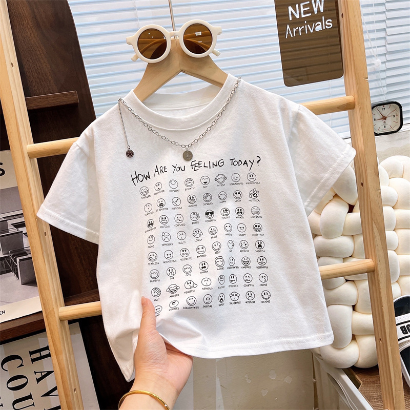 GS- Ddmyshoesvip Children S Short Sleeved T Shirt Made Of Pure Cotton Summer New Style For Round Neck Baby Summer Outfit Girls Top Boys Clothing
