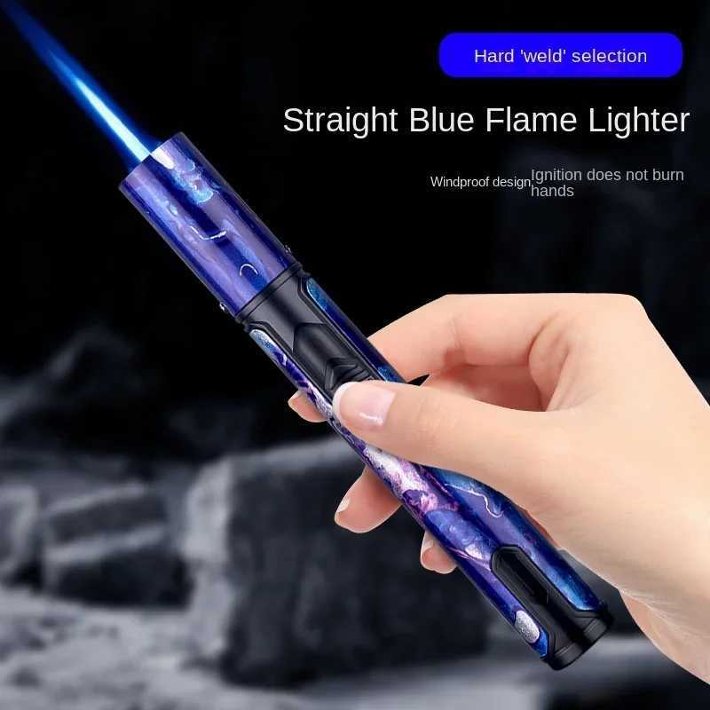 HONEST Metal Windproof Lighter Refillable Pen Torch Lighter Jet Flame Butane Lighter Kitchen BBQ Candle Camping Mens GadgetC250315