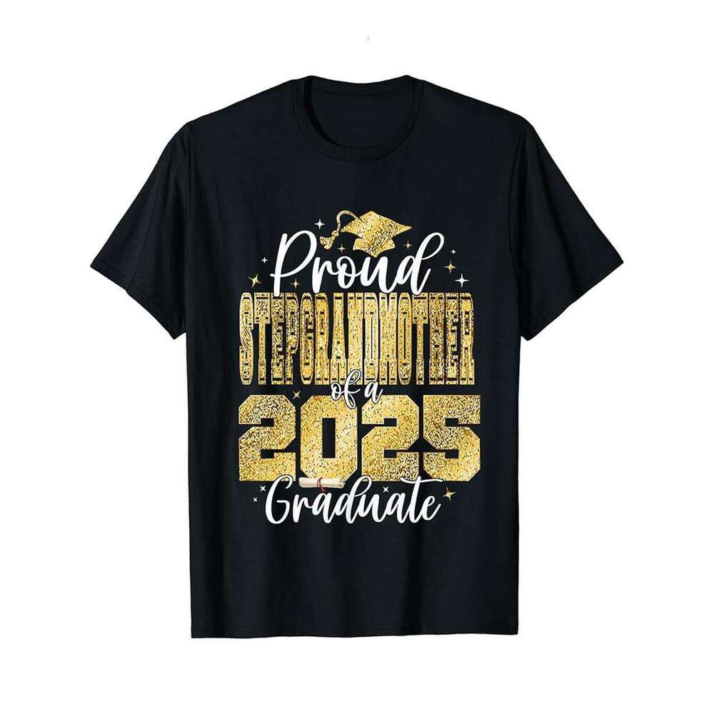 Designer T shirt Proud Stepgrandmother of a Class of 2025 Graduate Graduation - 220g T shits