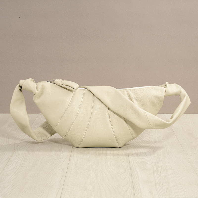 Sheepskin solid color luxury handbag winter new unisex style designer bag cow horn bag genuine leather women's shoulder crossbody bag