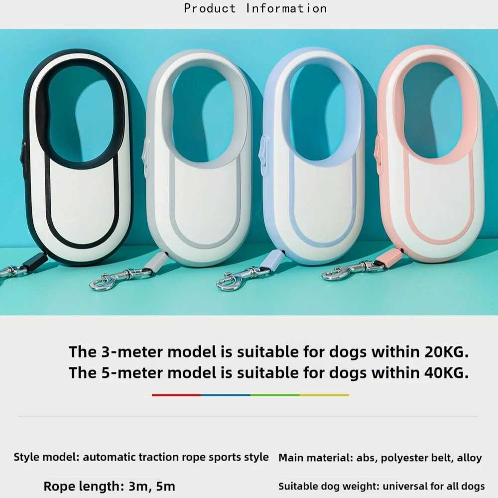 Tangle-Free Retractable Dog Leash Strong Nylon Tape One-Handed Brake Automatic Retractable Dog Walking Chain J251110