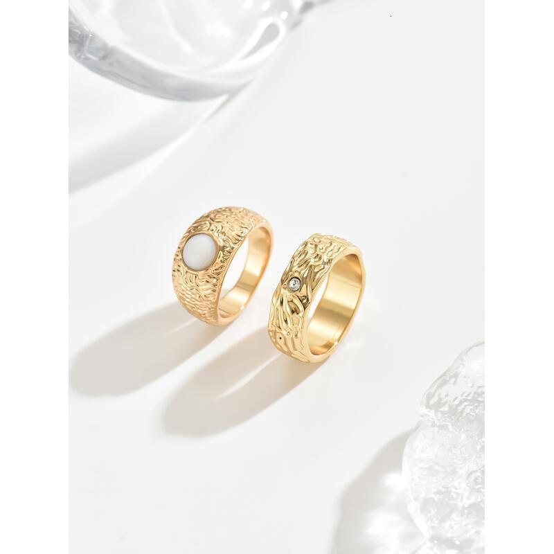 Shining Fingertips 14K gold resplendent ring set, blooming luxurious charm TY