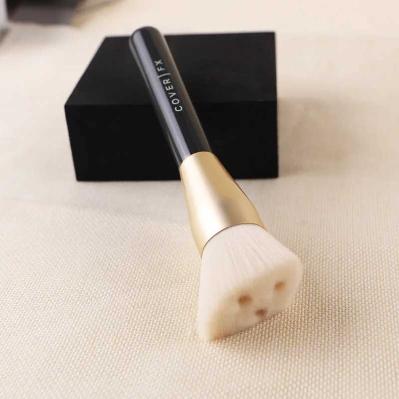 Cover Oblique Angle Sculpting Brush White Soft Fiber Solid Wood Beveled Foundation Make-up Brush Facial Brush Beauty Tool L251110