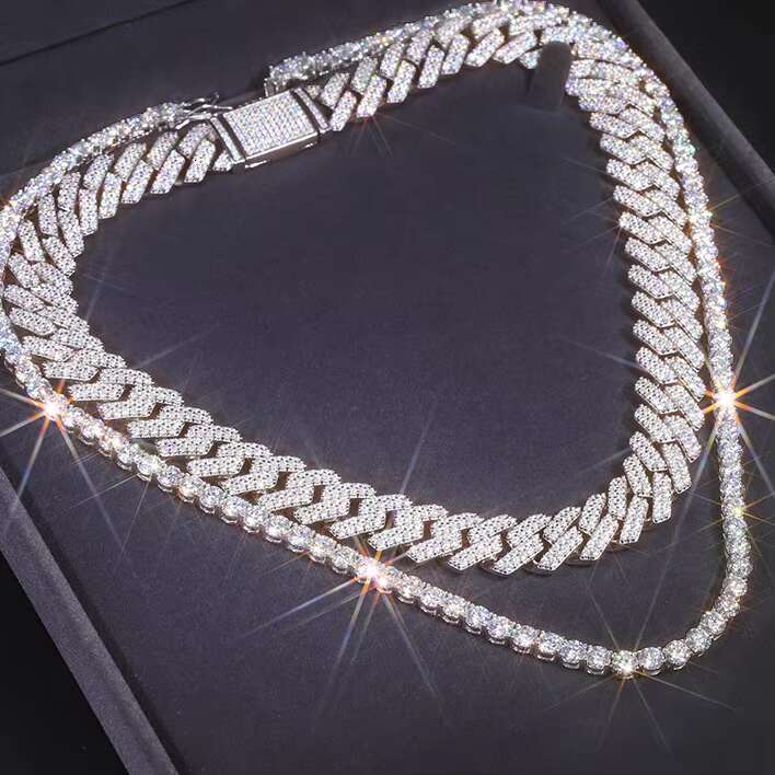 RTS Passed Diamond Tester Tennis Chain S925 Silver with Iced Out Vvs Moissanite Tennis Necklace for Women Necklace