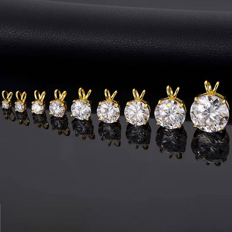 Local US Stock Hot Sale Fine Jewelry Gift Solid 925 Sterling Silver VVS Moissanite Diamond Solitaire Pendant Necklace for Women