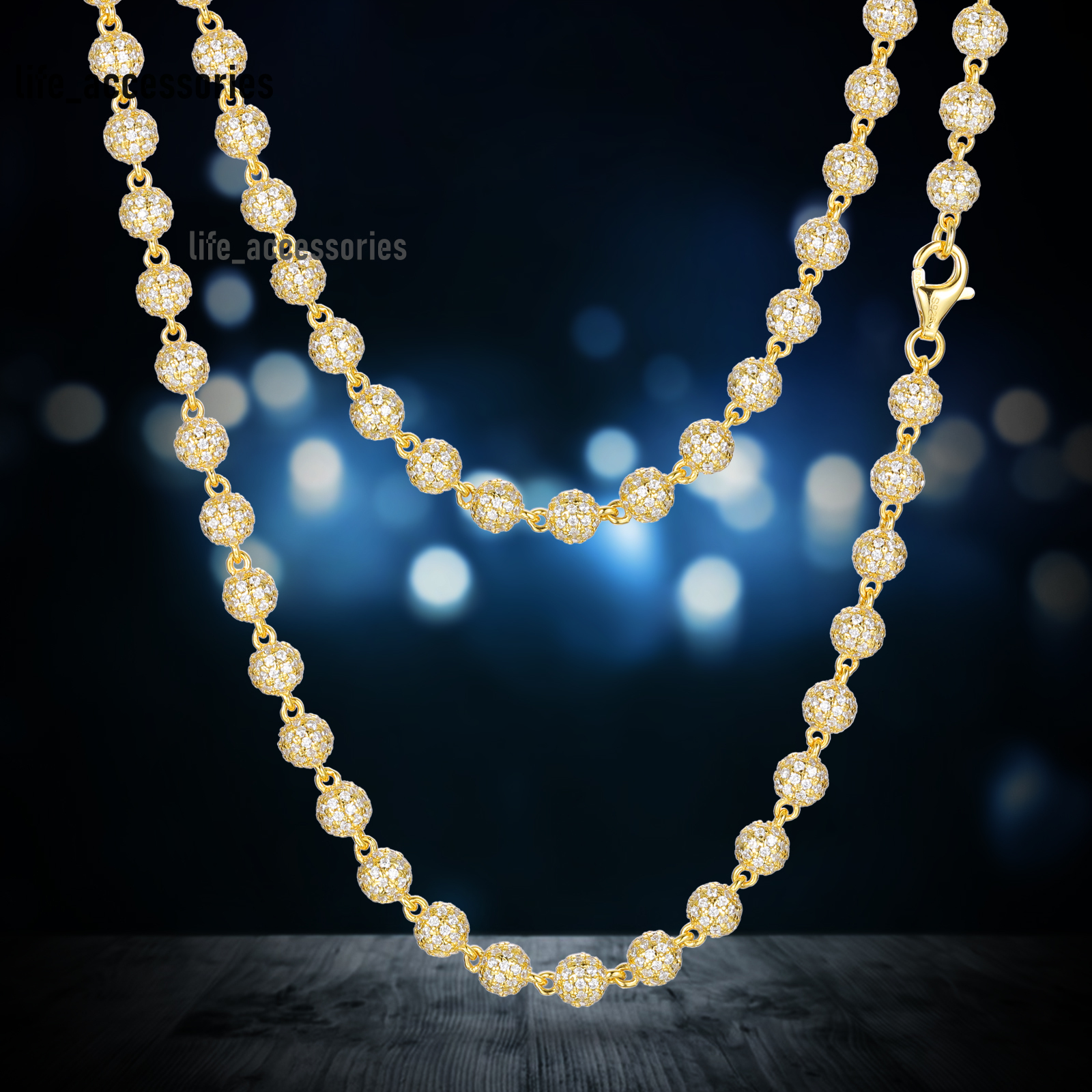 New Hip Hop Jewelry Rappers 5mm 7mm 10mm 925 Sterling Silver VVS Moissanite Diamond Iced Out Bead Link Chain Necklace for Men