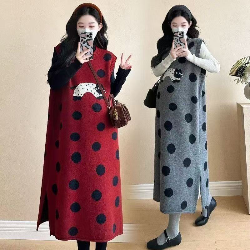plus size women's new long sleeve high waist printed banquet dress mid-length skirt D02814