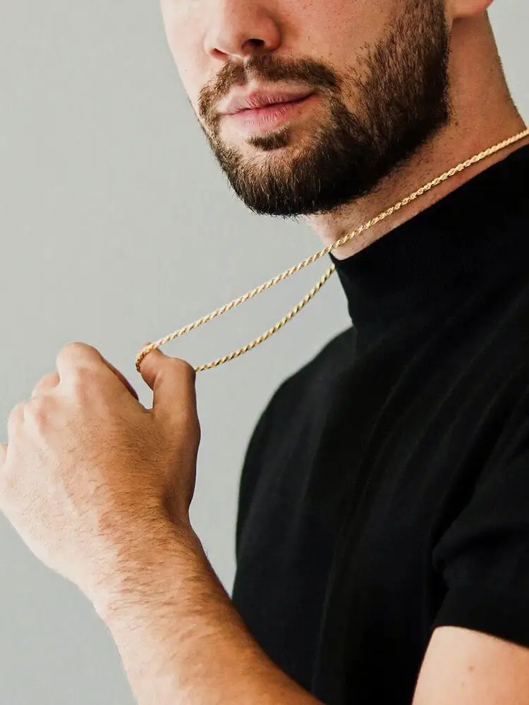 Vct 4Mm/6Mm/8Mm/10Mm Rope Chain Bracelet and Pendant Necklace for Men and Women 14K Gold Plated Jewelry Wholesale 251110