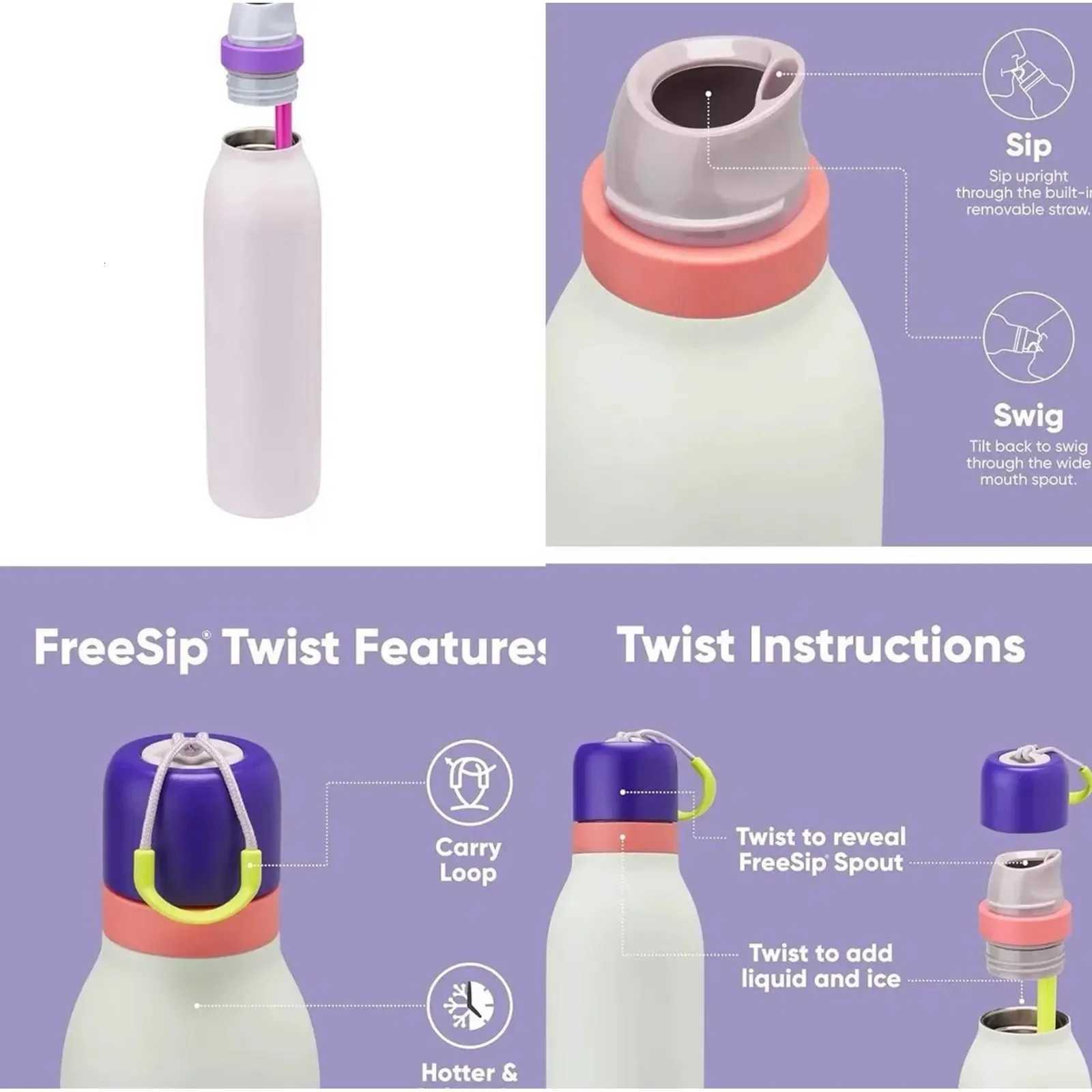 Fashionable cup 18/24oz Insated Cup aron Color Large Capacity Water Cup Stainless Steel Sports Kettle Portable Handheld Cup Y251110