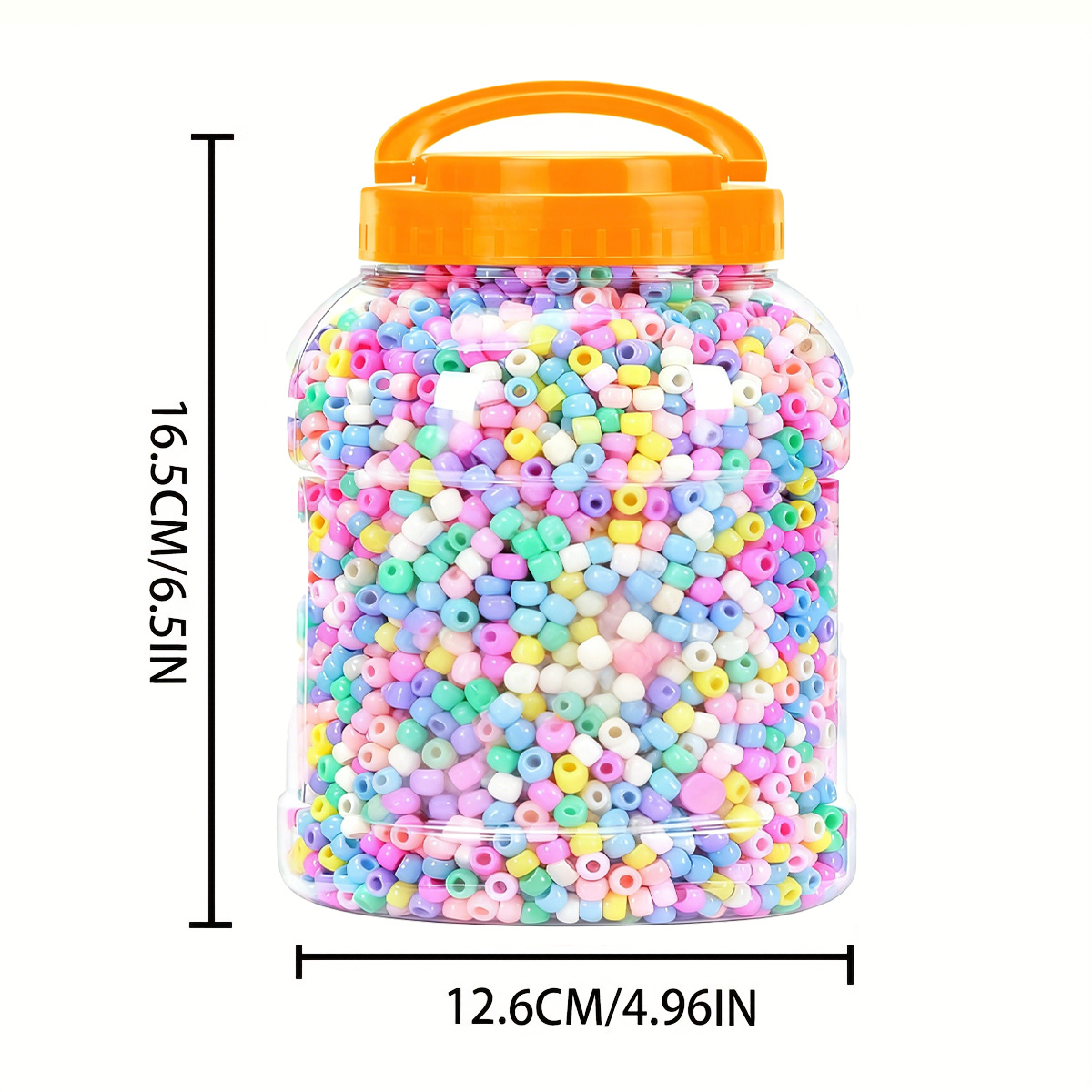 3900pcs 9mm Multi-Color Pony Beads Kit - Portable Bucket Storage, Ideal for Friendship Bracelets, Keychains, Necklaces & DIY Jewelry Crafts